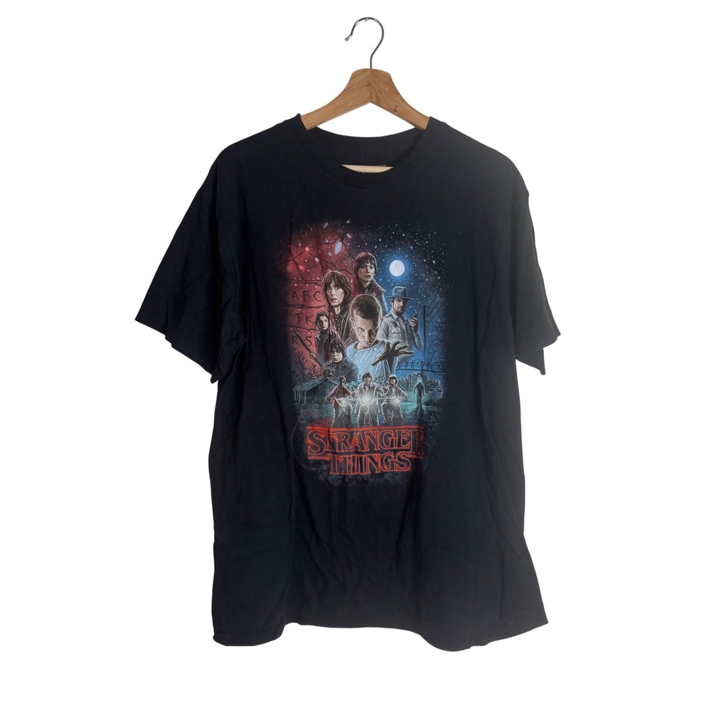 Stranger Things T-Shirt Men's Netflix Series Graphic Black XL